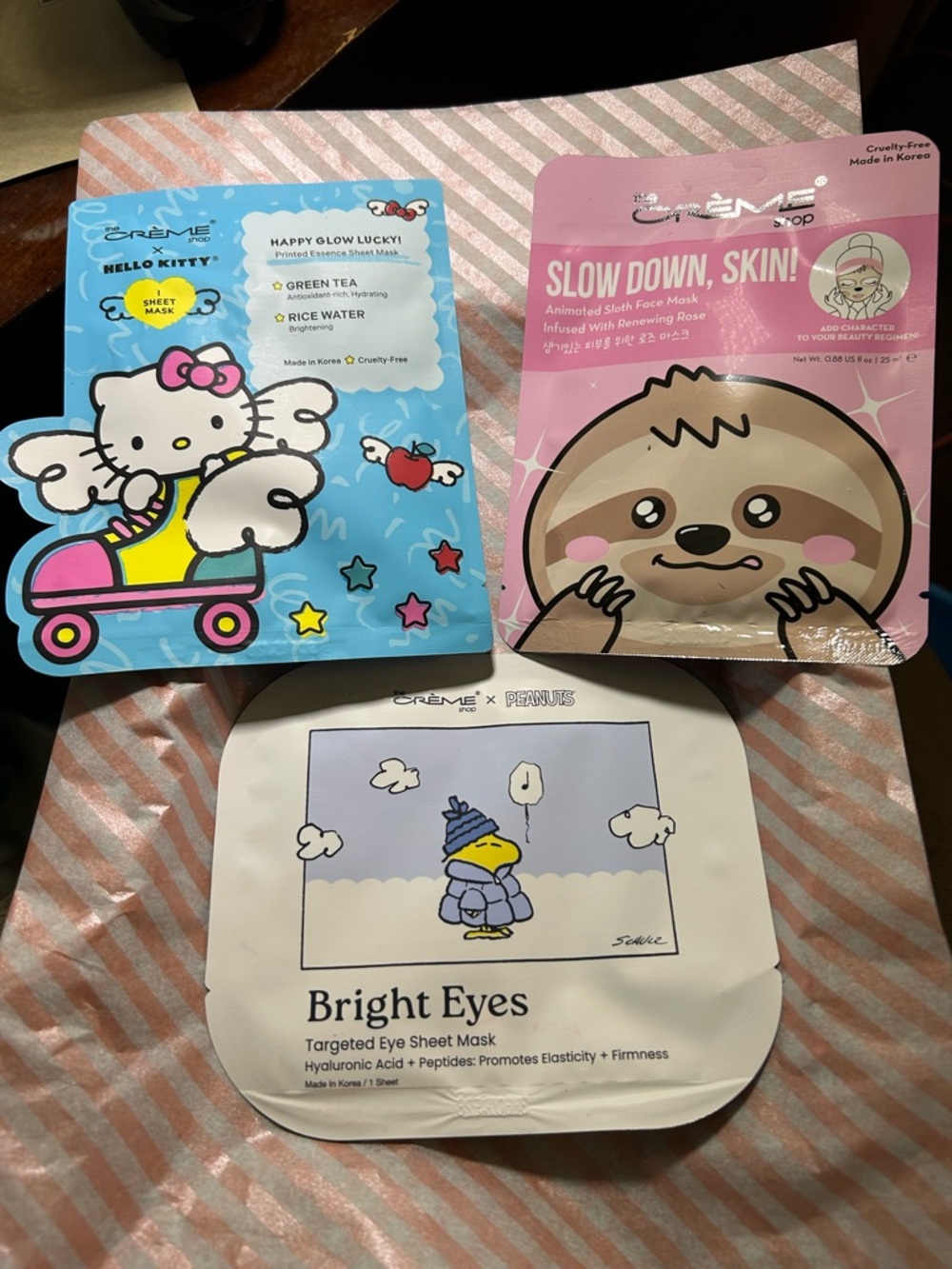 Crème x Hello Kitty & Crème Bright Eyes Pink and Blue Women's Face Masks